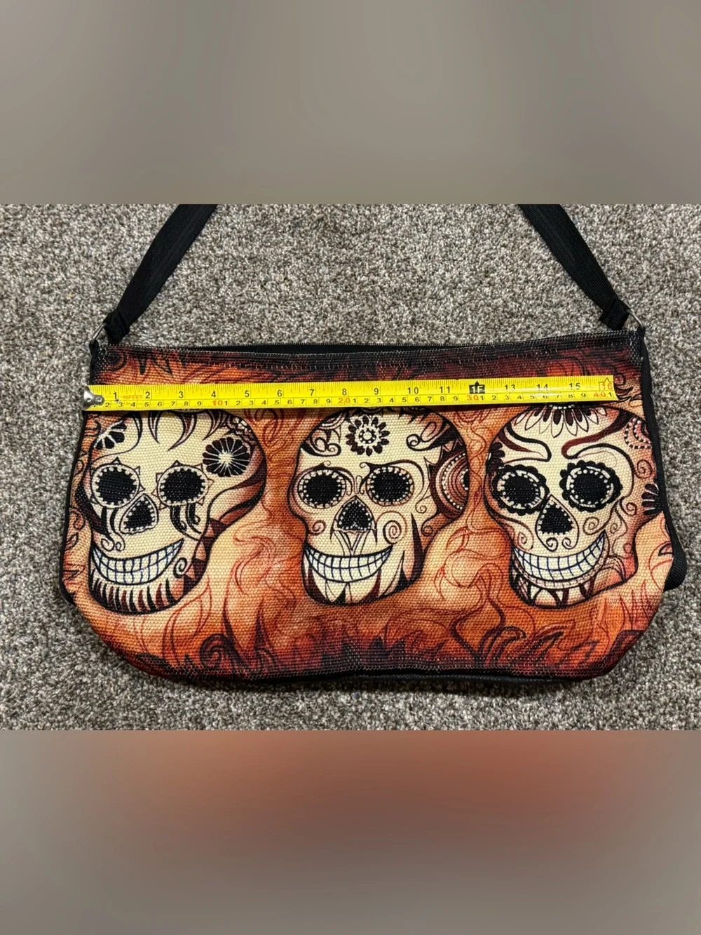 Vtg. El Paso Saddleblanket co. Day of the Dead Skull cotton shoulder bag